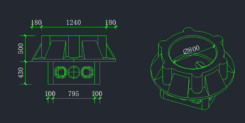 Inspection Well Base Size Diagram